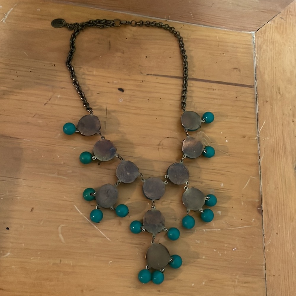 Necklace antique look turquoise blue - Picture 3 of 6